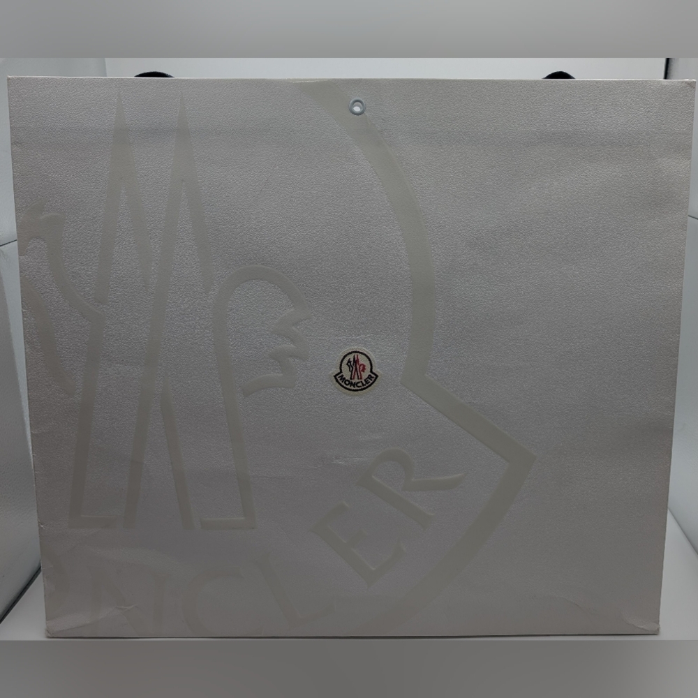 Moncler White Shopping Bag